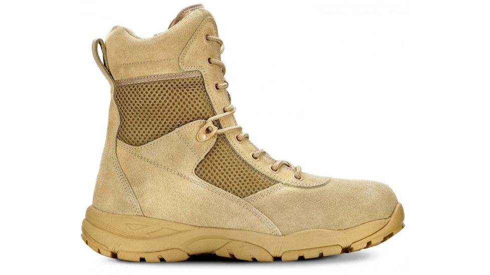 Maelstrom Landship 2.0 Mens 8in Tactical Boot w/ Zipper, Non-Insulated, Wide, 12, Tan, T1281BZ-12W