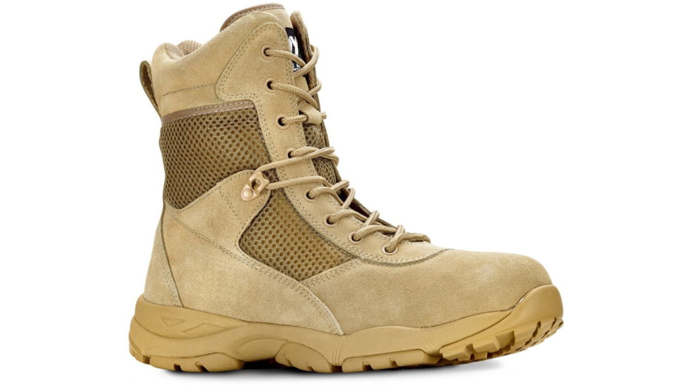 Maelstrom Landship 2.0 Mens 8in Tactical Boot w/ Zipper, Non-Insulated, Wide, 12, Tan, T1281BZ-12W