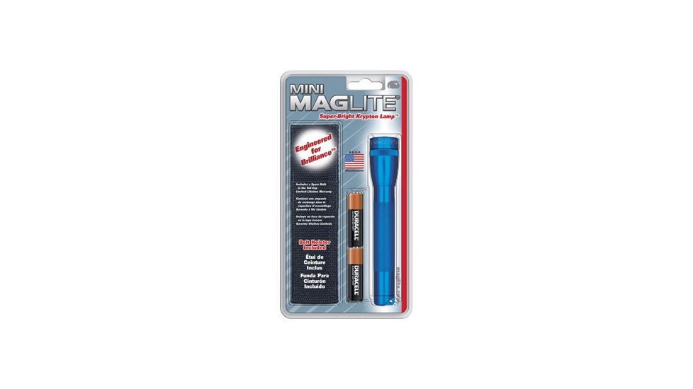 MagLite Mini 2 Cell AA Incandescent Flashlight, Blue, Blister Card, M2A11H