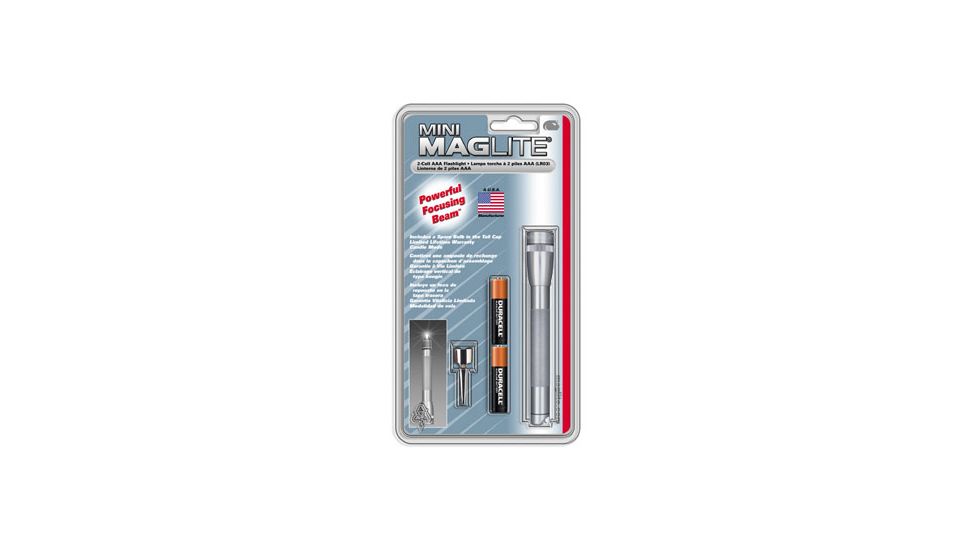MagLite Solitaire AAA 1-Cell Incandescent Flashlight, Gray Pewter, Blister Pack, K3A096