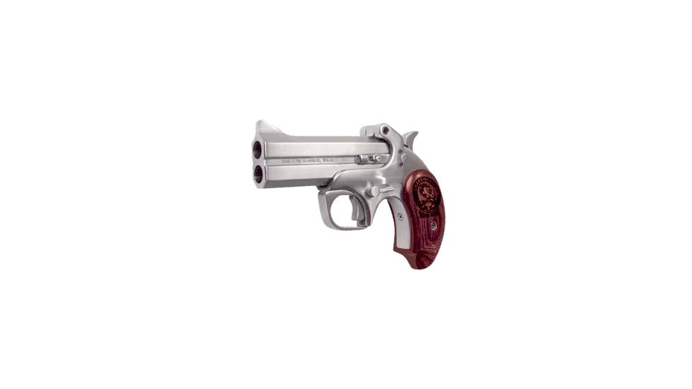 Bond Arms Snake-Slayer-IV Pistol, .45 Colt, 4.5 in barrel, stainless steel frame, black ash or rosewood grip, 2-barrel, single-action, crossbolt safety, fixed, blade front, 2 round magazine, BASNAKESLAYERIV-FRRMPG
