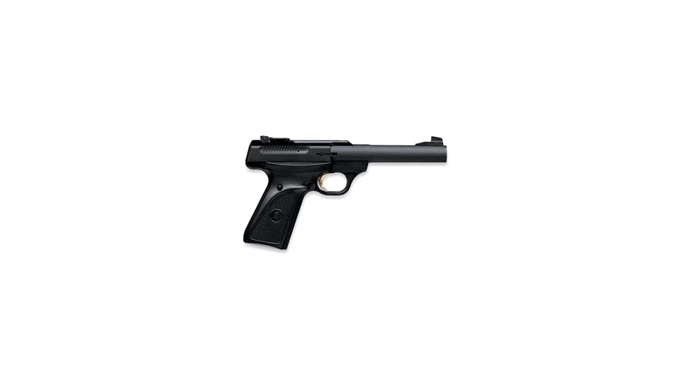 Browning Buck-Mark-Camper Pistol, .22 Long Rifle, 5.5 in barrel, matte blue aluminum frame, molded composite grip, blowback operated semi-auto, single-action, fixed blade front, adj. target rear, 10 round magazine, BBM-CAMPER-FRRMPG
