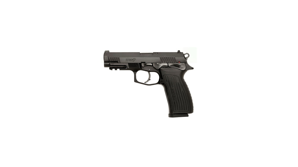 Bersa TPR9 Pistol, 9mm Luger, 4.35 in barrel, aluminum alloy frame, wraparound textured polymer grip, recoil operated semi-automatic, double-action, frame mounted ambi decock/safety, 3-dot fixed, 17 round magazine, BRSA-TPR9-FRRMPG