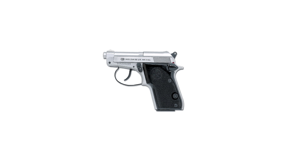 Beretta 21-Bobcat-Inox Pistol, .22 Long Rifle, 2.4 in barrel, anodized aluminum frame, plastic grip, semi-automatic, double-action, frame mounted trigger lock, no dot, 7 round magazine, BT-21-BOBCAT-INX-FRRMPG