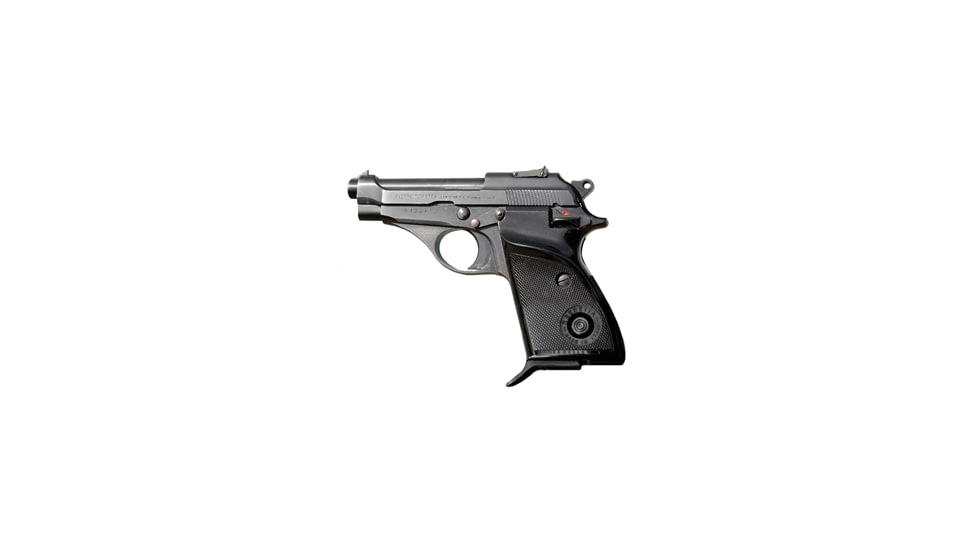Beretta 70S Pistol, .22 Long Rifle, 3.5 in barrel, blued finish steel frame, checkered black plastic grip, blowback operated semi-auto, single-action, frame mounted thumb safety, blade front, adjustable rear, 9 round magazine, BT-70S-FRRMPG