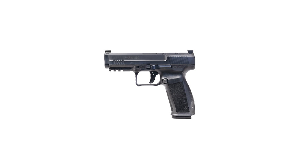 Canik METE-SFT Pistol, 9mm Luger, 4.46 in barrel, black polymer frame, integrated polymer grip, recoil operated semi-automatic, striker single-action, Glock-style trigger safety, fixed white 3-dot, 18 round magazine, CANIK-METE-SFT-FRRMPG