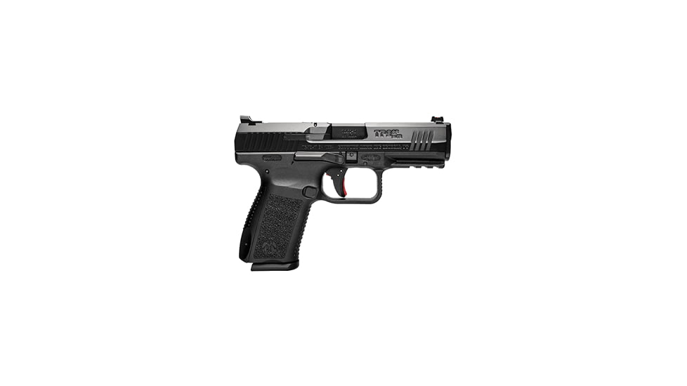 Canik TP9SF-Elite-S Pistol, 9mm Luger, 4.19 in barrel, black polymer frame, integrated polymer grip, recoil operated semi-automatic, striker single-action, fiber-optic front, black notch rear, 15 round magazine, CANIK-TP9SF-ELT-S-FRRMPG