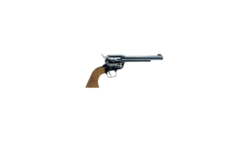 EAA Bounty-Hunter Revolver, .22 Long Rifle, 6.75 in barrel, blued finish carbon steel frame, walnut grip, revolving chamber, single-action, transfer bar, front blade, rear notch, 6 round magazine, EAA-BTYHT-2-FRRMPG