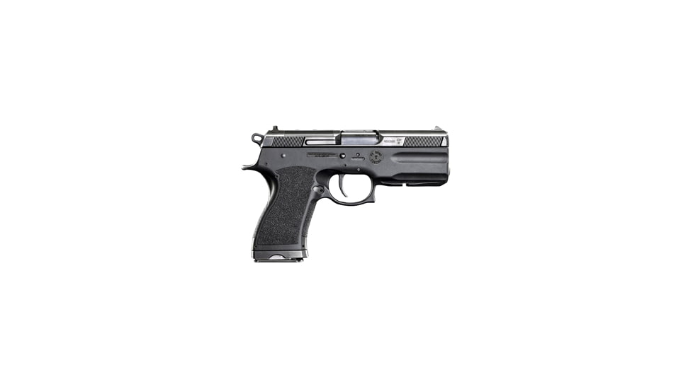 FK BRNO PSD-C Pistol, 7.5 mm FK, 4.25 in barrel, black polymer frame, integrated polymer grip, recoil operated semi-automatic, single-action, frame mounted thumb safety, fixed low profile, 14 round magazine, FK-BRNO-PSD-C-FRRMPG