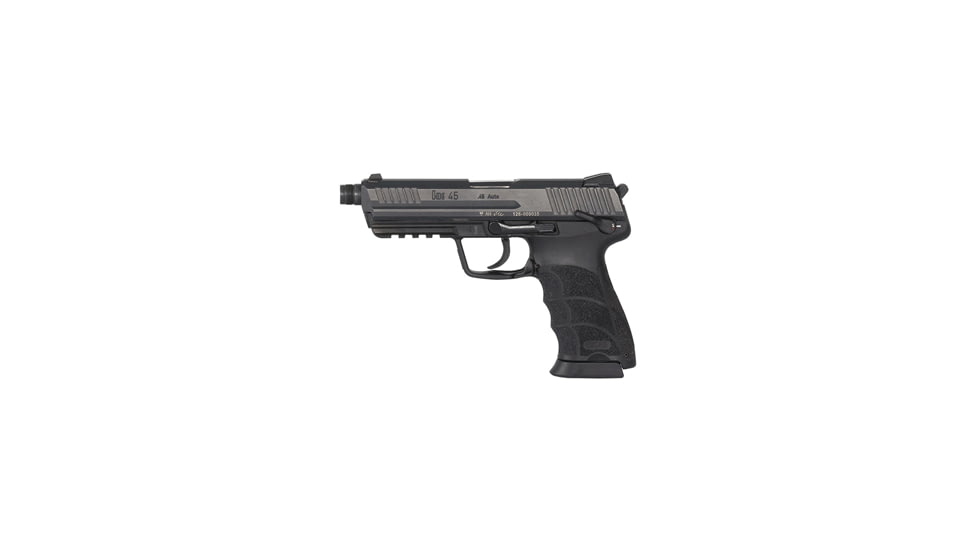Heckler &amp; Koch HK45-Tactical Pistol, .45 ACP, 5.12 in barrel, black polymer frame, integrated polymer grip, recoil operated semi-automatic, double-action, frame mounted safety/decocker, 3-dot night sights, 10 round magazine, HK-HK45-TCTL-FRRMPG