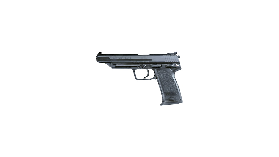 Heckler &amp; Koch USP-Elite Pistol, .45 ACP, 6 in barrel, polymer frame, integrated polymer grip, recoil operated semi-automatic, SA, DA or DAO, frame mounted hammer lock, adjustable LPA-click sight, 12 round magazine, HK-USP-ELT-FRRMPG
