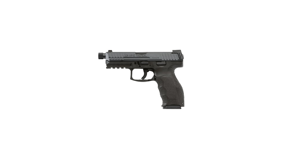 Heckler &amp; Koch VP9-Tactical Pistol, 9mm Luger, 4.7 in barrel, black polymer frame, integrated polymer grip, recoil operated semi-automatic, striker single-action, Glock-style trigger safety, 3-dot night sights, 15 round magazine, HK-VP9-TCTL-FRRMPG