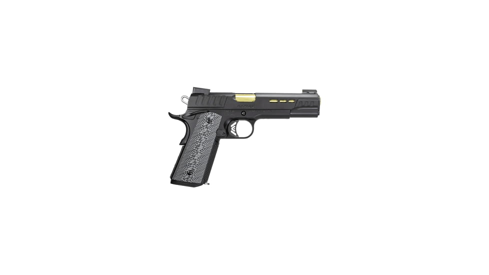 Kimber Rapide Pistol, .45 ACP, 5 in barrel, black stainless steel frame, Black Rapide G10 grip, recoil operated semi-automatic, single-action, grip safety, ambi thumb safety, TRUGLO TFX Pro Day/Night, 8 round magazine, KMBR-RPD-FRRMPG