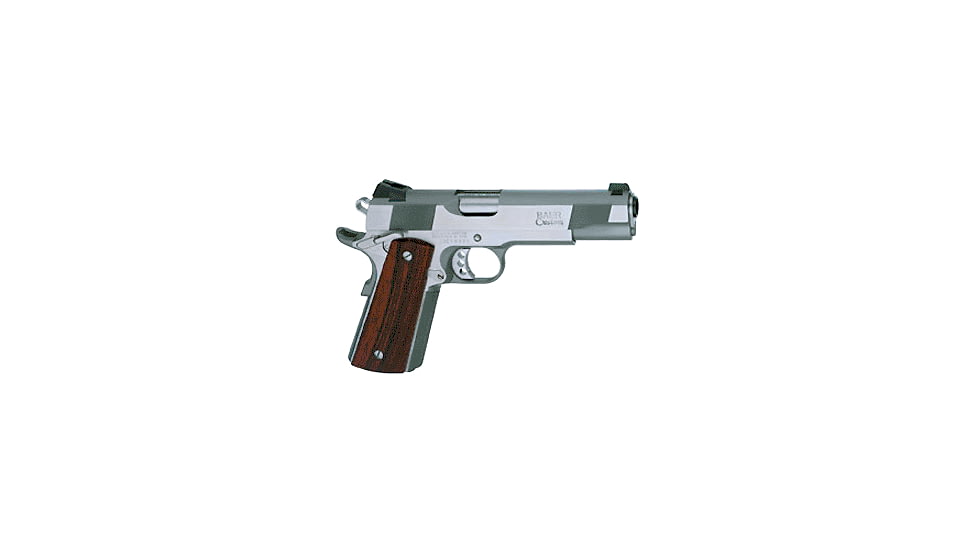 Les Baer 1911-Concept-VI Pistol, .45 ACP, 5 in barrel, stainless steel frame, checkered cocobolo grip, recoil operated semi-automatic, single-action, grip safety, manual thumb safety, fixed combat, 8 round magazine, LB-1911-CNCP-VI-FRRMPG