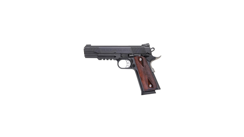 Magnum Research Desert-Eagle-1911-GR Pistol, .45 ACP, 5 in barrel, carbon steel frame, checkered diamond wood grip, recoil operated semi-automatic, single-action, fixed blade front, adjustable rear, 8 round magazine, MR-DT-EGL-1911-GR-FRRMPG