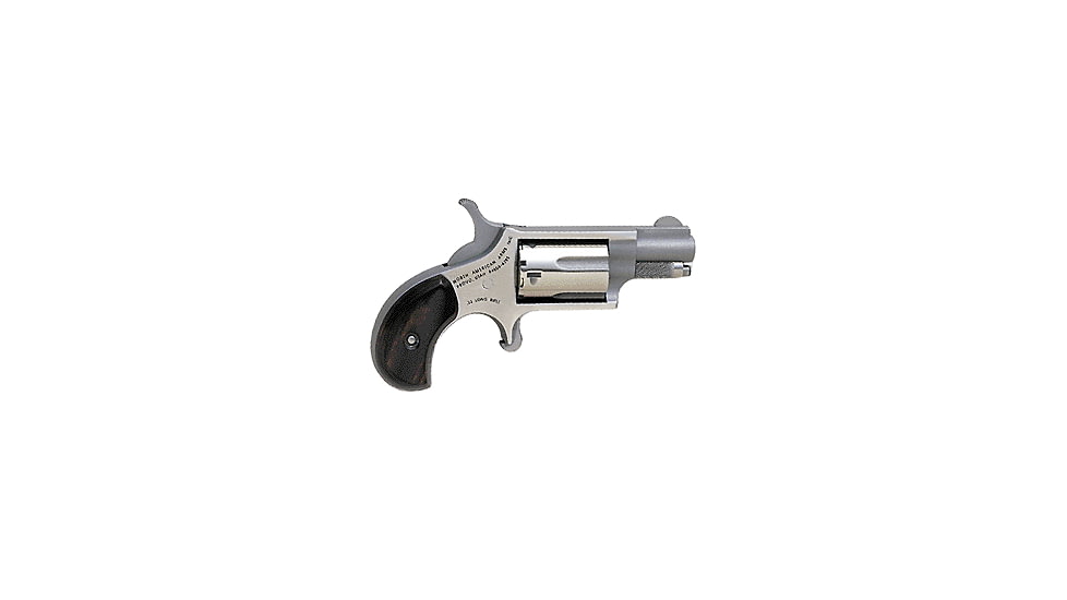 North American Arms Mini-Revolver Revolver, .22 Long Rifle, 1.125 in barrel, stainless steel frame, wood grip, revolving chamber, single-action, half-way notch cylinder, blade front, notch rear, 5 round magazine, NAA-MR-3-FRRMPG