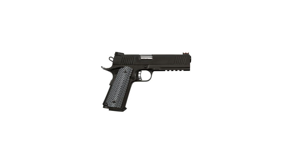 Rock Island Armory TAC-Ultra Pistol, 10mm Auto, 5 in barrel, parkerized steel frame, G10 composite grip, recoil operated semi-automatic, single-action, fiber-optic front, adjustable rear, 8 round magazine, RIA-TAC-UTA-2-FRRMPG