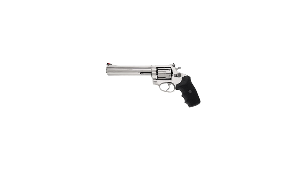 Rossi 972 Revolver, .357 Magnum, 6 in barrel, stainless steel frame, black rubber grip, revolving chamber, double-action, hammer block, blade front, adjustable rear, 6 round magazine, ROSSI-972-FRRMPG