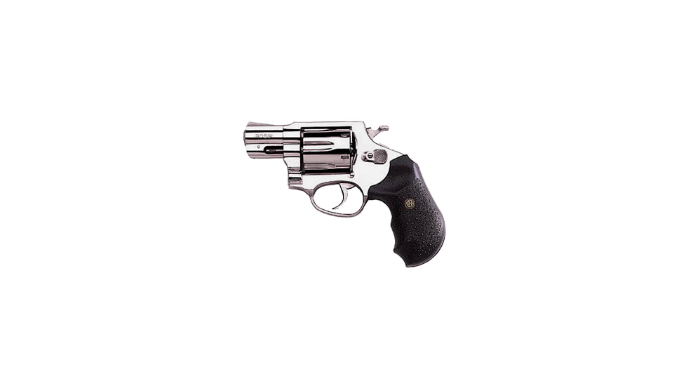 Rossi R352 Revolver, .38 Special +P, 2 in barrel, stainless steel frame, black rubber grip, revolving chamber, double-action, hammer block, front fixed blade, rear notch, 5 round magazine, ROSSI-R352-FRRMPG