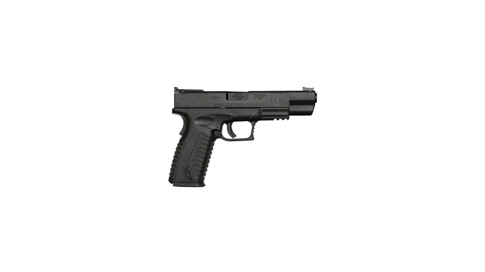 Springfield Armory XD-M-Competition Pistol, .45 ACP, 5.25 in barrel, black polymer frame, integrated polymer grip, recoil operated semi-automatic, fiber-optic front, adjustable target rear, 13 round magazine, SAXDMCMPTN2-FRRMPG