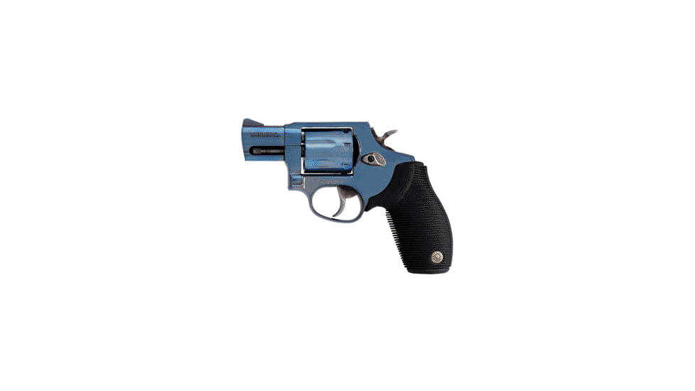 Taurus 617-Total-Titanium Revolver, .357 Magnum, 2 in barrel, matte blue titanium frame, black ribbed rubber grip, revolving chamber, double-action, trigger actuated transfer bar, fixed front and rear, 7 round magazine, TRS-617-TTL-TTNM-FRRMPG
