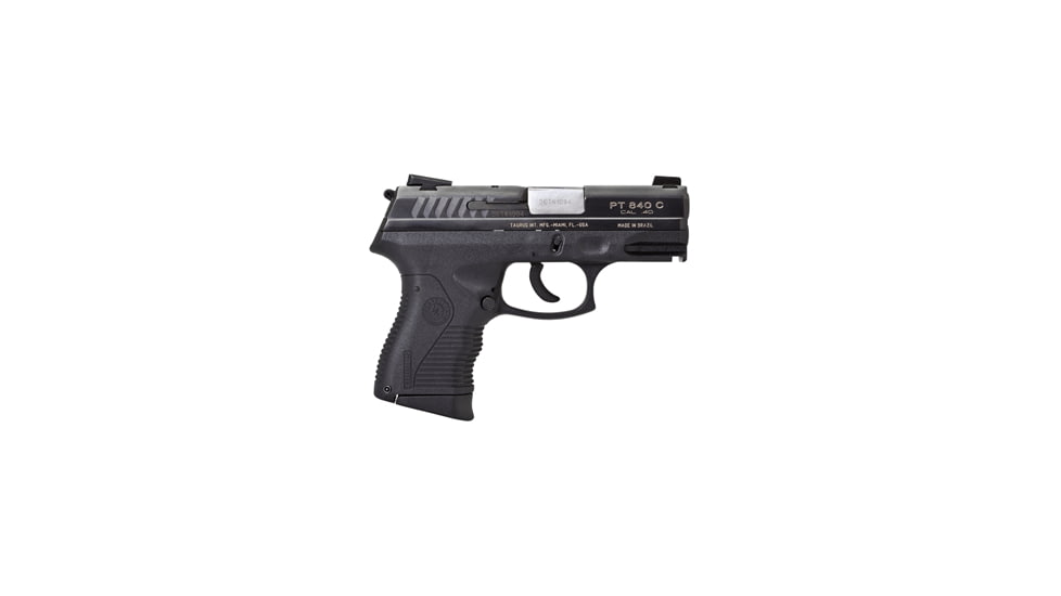 Taurus PT-840-Compact Pistol, .40 S&amp;W, 3.5 in barrel, polymer frame, integrated polymer grip, recoil operated semi-automatic, double-action, frame mounted safety, firing pin block, Novak, 10 round magazine, TRS-PT-840-CPT-FRRMPG
