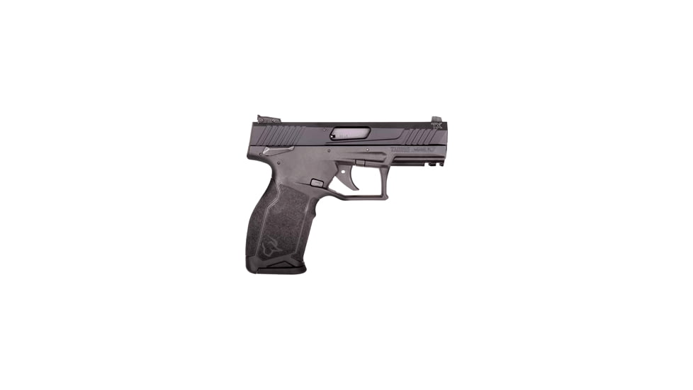 Taurus TX22 Pistol, .22 Long Rifle, 4.1 in barrel, black polymer frame, integrated polymer grip, blowback operated semi-auto, striker single-action, frame mounted ambi safety, white 3-dot adjustable, 16 round magazine, TRS-TX22-FRRMPG