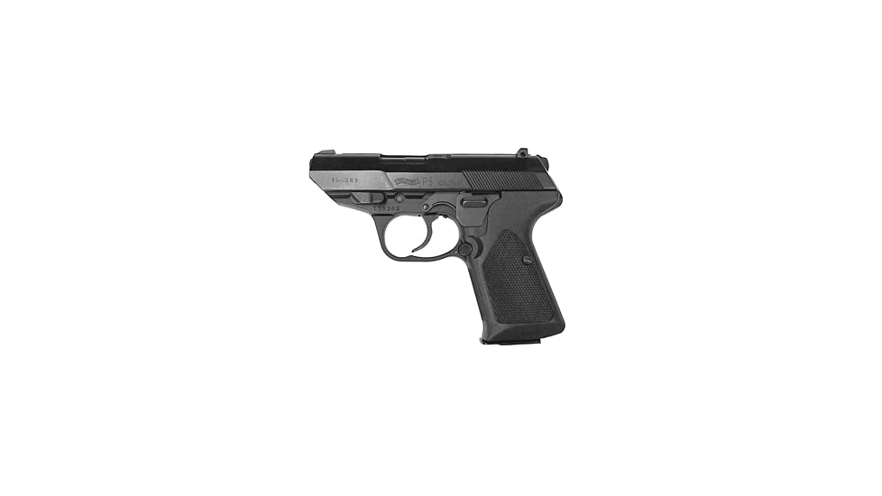 Walther P5-Compact Pistol, 9mm Luger, 3.1 in barrel, blued aluminum alloy frame, black checkered plastic grip, recoil operated semi-automatic, double-action, frame mounted decocker, 3-dot, adjustable rear, 8 round magazine, WA-P5-CPT-FRRMPG