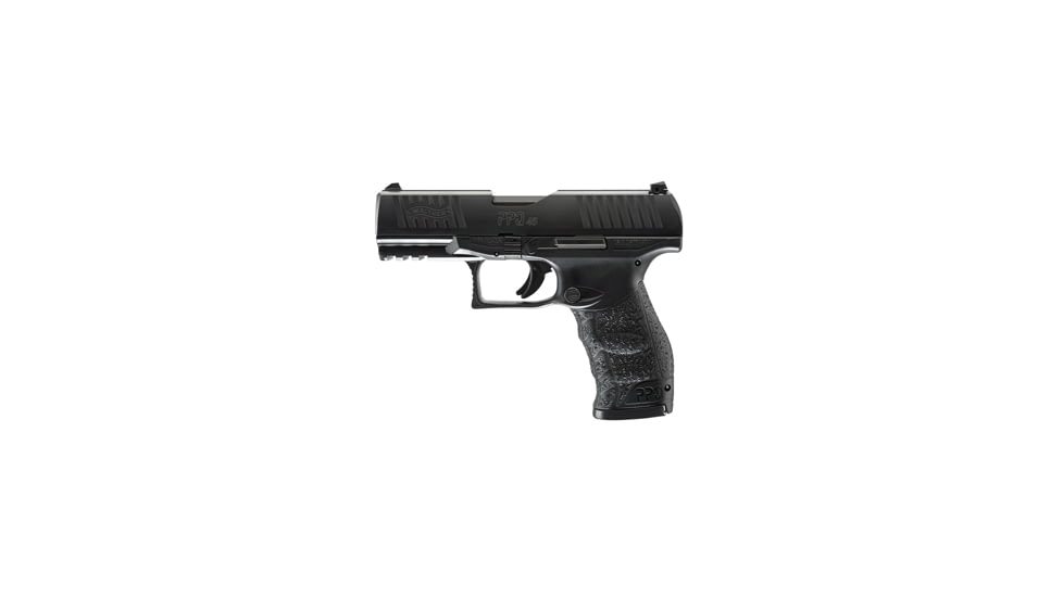 Walther PPQ-45 Pistol, .45 ACP, 4.25 in barrel, black polymer frame, integrated polymer grip, recoil operated semi-automatic, striker single-action, firing pin block, 3-dot adjustable, 12 round magazine, WA-PPQ-45-FRRMPG