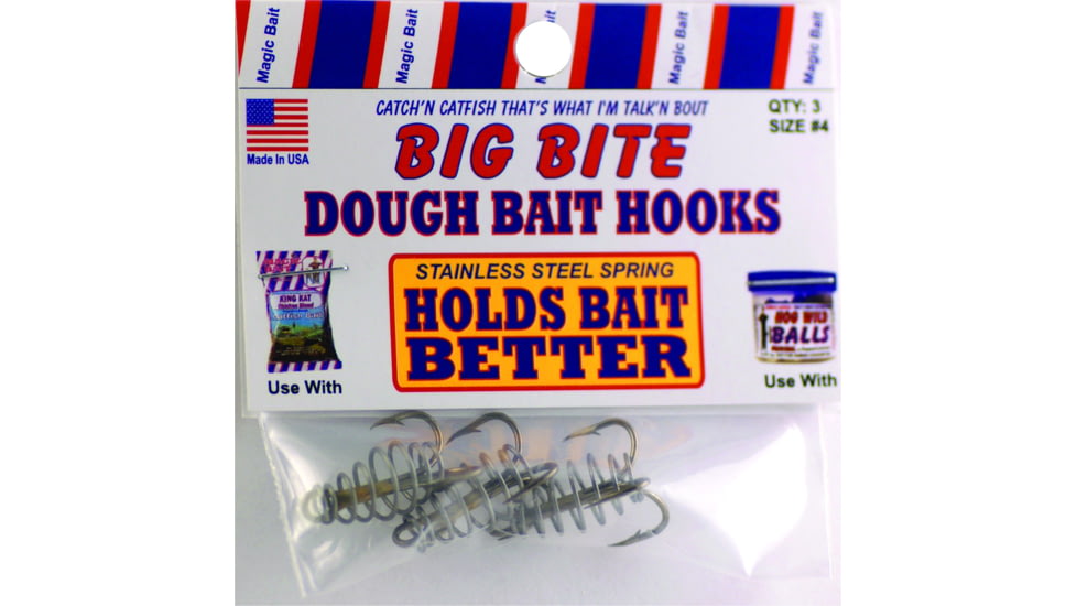 Magic Bait Big Bite Dough Bait Hook, Trebl, Bronze, Size 4, 3 Per Pack, 30-48