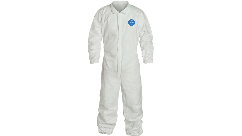 Magid Glove Tyvek Coverall w/Zipper Front, Elastic Wrists and Ankles, Large, Case of 25, CVC11L