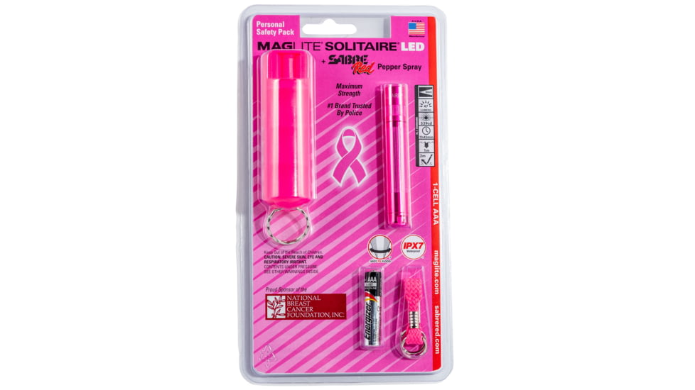 Maglite AJ3AUC6 Solitaire &amp; Pepper Spray Maglite Solitaire &amp; Pepper Spray Pink SJ3AUC6