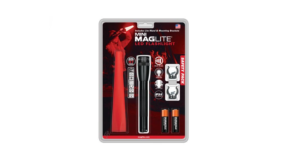 Maglite Safety Pack AA Mini Mag Light, BLACK, Compact IPP2201G