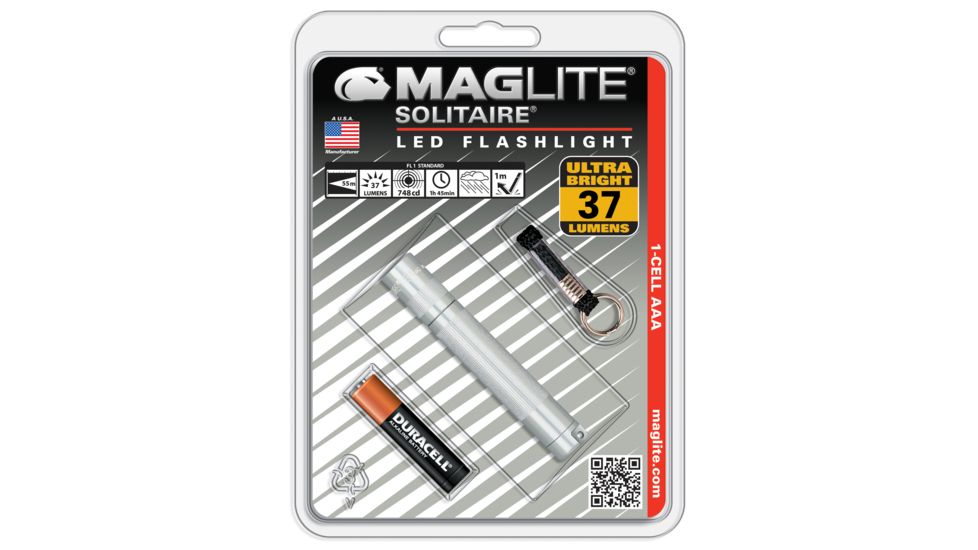 MagLite Solitaire LED Flashlight, 1AAA, Silver Han, SJ3A106