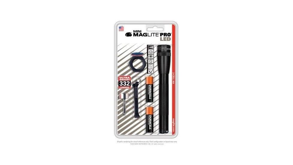 Maglite SP2P01C Mini Maglite Pro Red/Blue/Clear LED 272 Lumens AA 2 Battery B