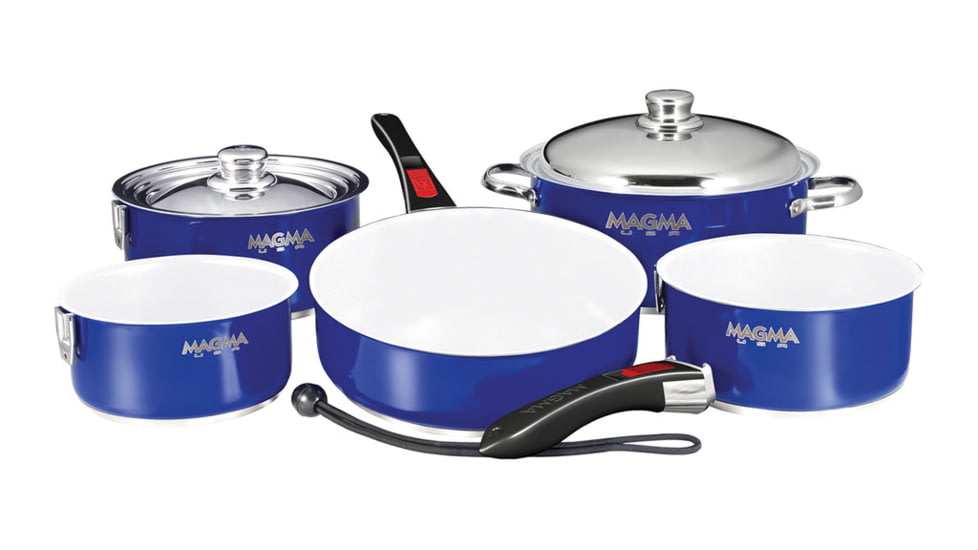 Magma Induction White Non-Stick Cookware Set, 10 Piece, Cobalt Blue, A10-366-CB-IND
