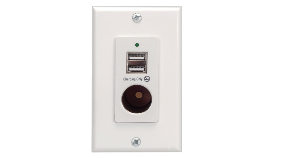 Magnadyne Wc-12V-W Wall Mount USB Charger With 2-Ports, White, WCP-12V-W