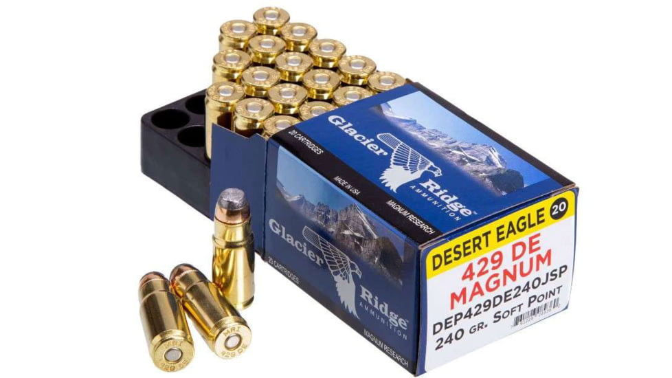 Magnum Research .429 DE 240 Grain JHP Brass Cased Pistol Ammo, 20RD BOX, MAGNDEP429DE240JHP