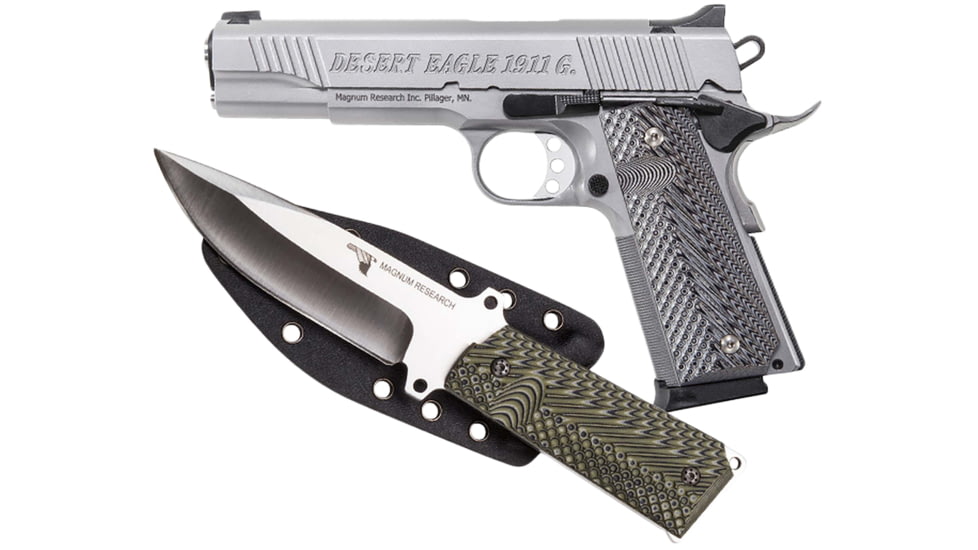 Magnum Research Desert Eagle 1911 Pistol, .45 ACP, 5.01 in barrel, Matte Stainless Steel, 8 Round Magazine, DE1911GSS-K-FRRMPG