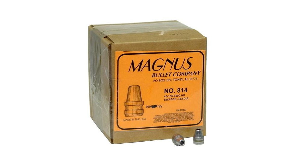 Magnus Allstar/Magnus Swaged Lead Bullets .45 cal .452in 185 gr SWCHP 500/ct, AL814