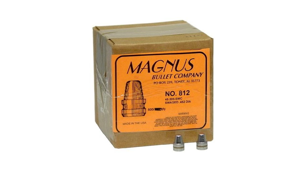 Magnus Swaged Lead Bullets .45 cal .452in 200 gr SWC 500/ct, 812