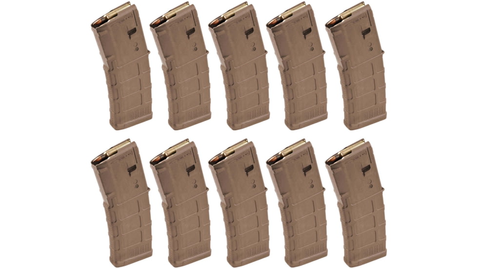 Magpul Industries PMAG GEN M3 AR-15/M16/M4 Rifle Magazine, .223 Rem/5.56x45mm NATO, 30 Round, Medium Coyote Tan, 10 Pack, Polymer, MAG557-MCT-30RD