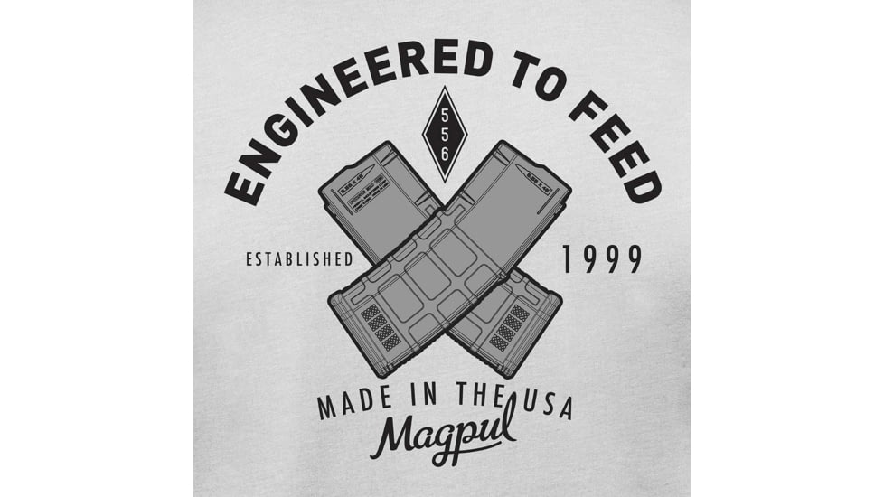 Magpul Industries Engineered To Feed T-Shirt - Mens, Stone Gray Heather, Cotton/Polyester, Short Sleeve, Medium, MAG1280-041-M
