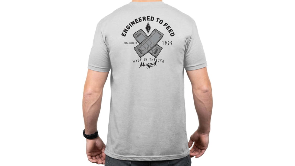 Magpul Industries Engineered To Feed T-Shirt - Men's, Stone Gray Heather, Short Sleeve, Medium, MAG1280-041-M