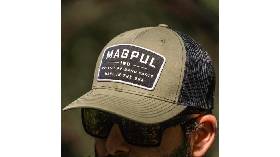 Magpul Industries Go Bang Trucker Hat, Olive/Black, OSFA, MAG1102-344