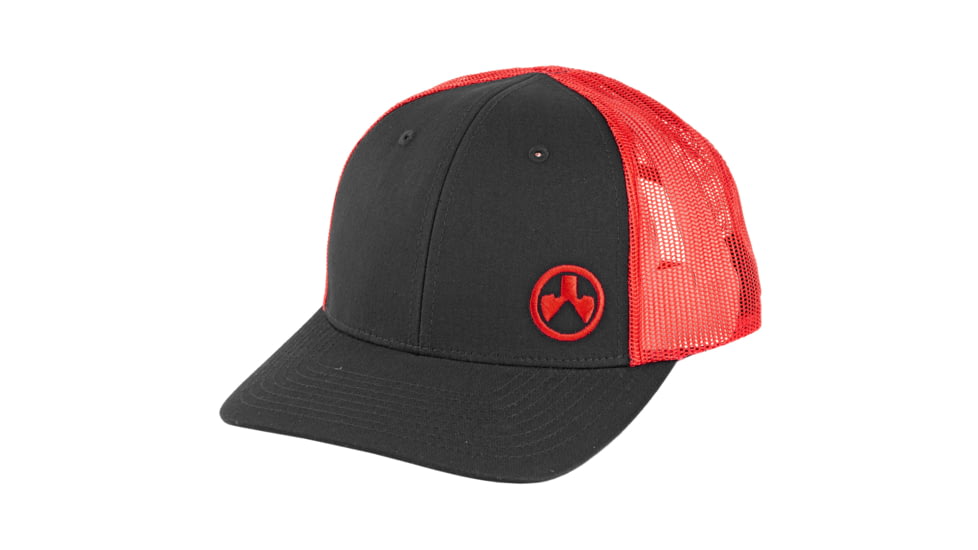 Magpul Industries Icon Trucker Hat, Black/Red, M/L, MAG1106-003