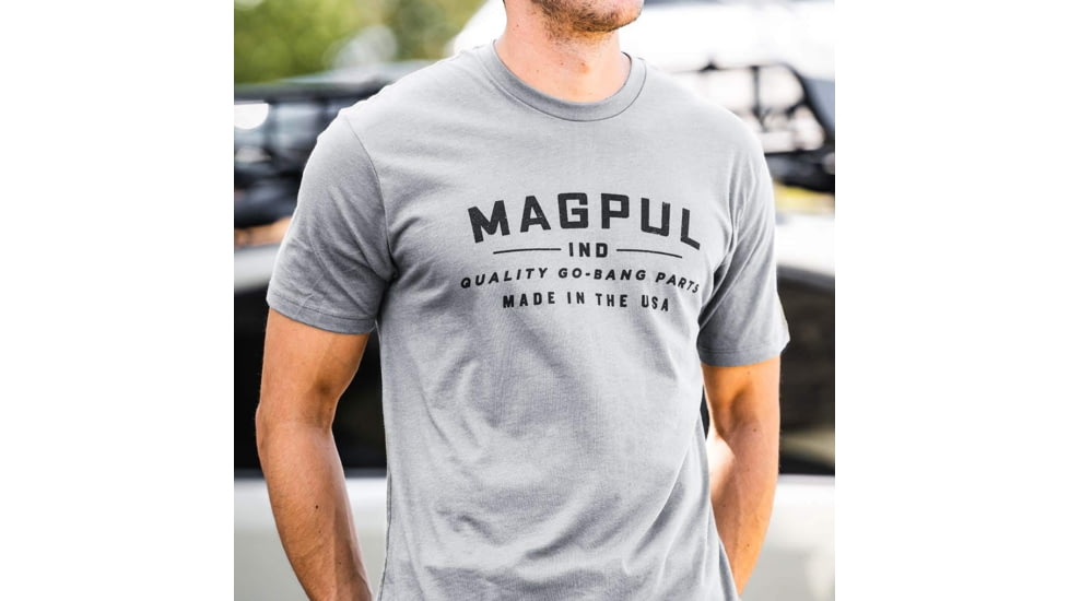 Magpul MAG1112-041-2XL Go Bang Parts Stone Gray Heather Cotton/Polyester Short