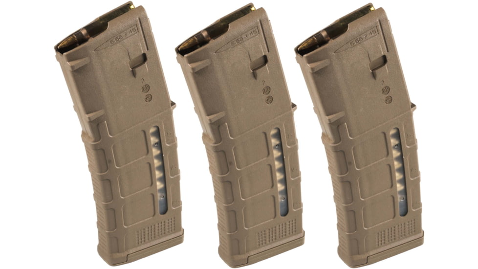 Magpul Industries PMAG GEN M3 AR-15/M16/M4 .223 Rem/5.56x45mm NATO, Medium Coyote Tan, 3-Pack