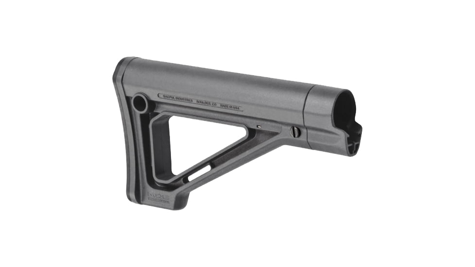 Magpul Industries MOE Fixed Carbine Mil-Spec Stock, AR-10/AR-15/SR-25, 8.8 in, Grey, MAG480-GRY