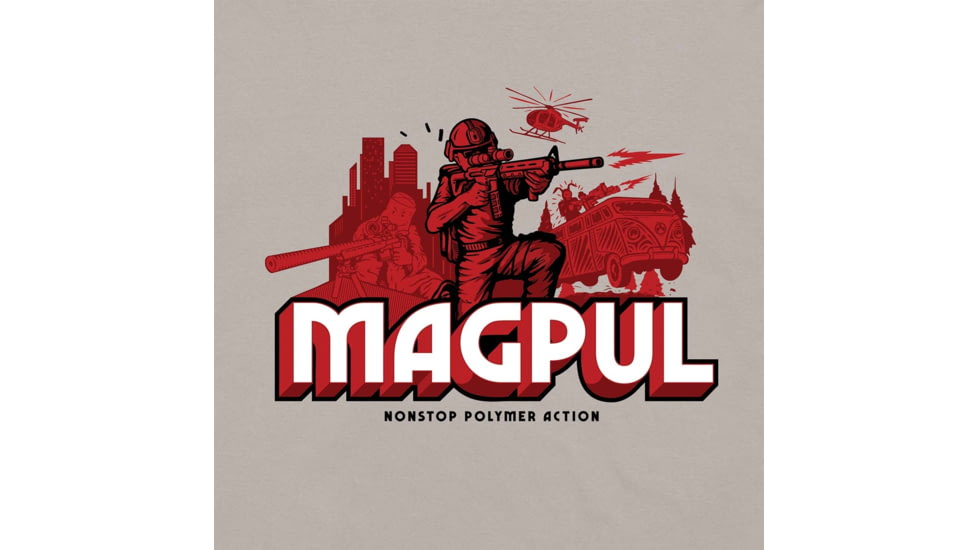 Magpul Industries Nonstop Polymer Action T-Shirt - Mens, Silver, Medium, MAG1221-040-M